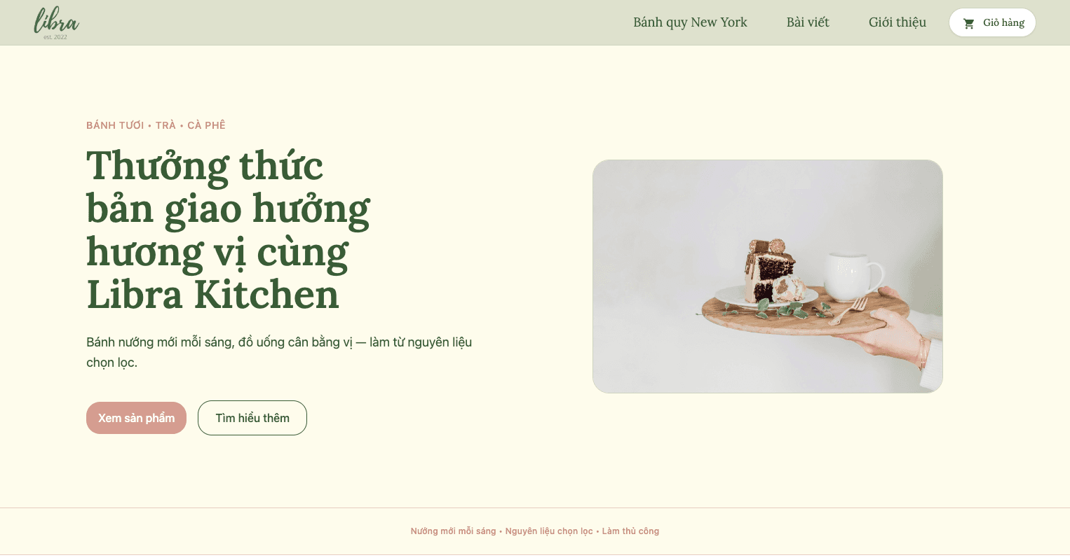 Libra Kitchen — Coffee shop website